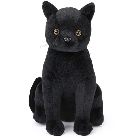 Black Cat Stuffed Animal, Realistic Cat Plush, Black Cat Plush, Black Cat Decor, Cat Stuffed Animal, Pet Party, Realistic Stuffed Animals, Turtle Plush, Dog Stuffed Animal