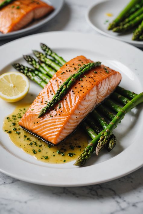 My top 13 Healthy Dinner Recipes for Losing Weight - Low Calorie Salmon Recipes, Baked Salmon With Asparagus, Salmon With Asparagus, 1200 Calorie, Best Fat Burning Foods, Easy Baked Salmon, Human Food, Diet Meal, Baked Salmon