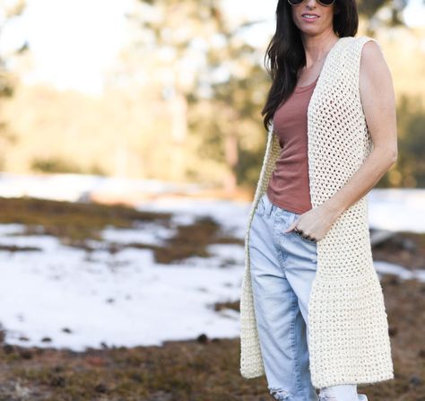 Long Vest Pattern, Crochet Vest Outfit, Crochet Vest Pattern Free, Crochet Blouse Pattern, Crochet Waistcoat, Crochet Sweater Vest, Vest Pattern Free, Vest Crochet, Crochet Vest Pattern