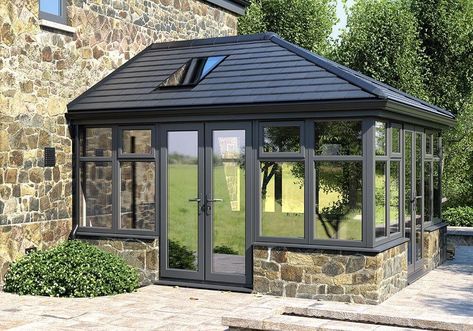 Grey Conservatory, Bungalow Conversion, Sunroom Remodel, Lean To Conservatory, Modern Conservatory, Sas Entree, Conservatory Extension, Conservatory Windows, Conservatory Design