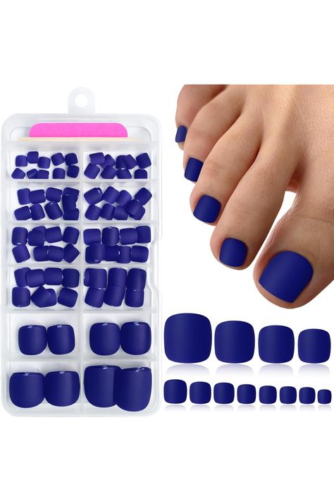 Press on Toenails, 120pcs Royal Blue Toe Nails Press ons Short Square Matte Acrylic Fake Toenails for Women Royal Blue Toe Nails, Blue Toe Nails, Press On Toenails, Nails Press Ons, Fake Toenails, Blue Toes, Nails Press, Press Ons, Toe Nails