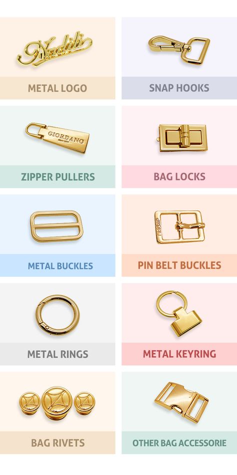 Handbag Hardware Supplies, Bag Hardware For Handmade Bags & Purses, Unique Handbags Fashion Bags, Hardware Clothing, Bag Accessories Keychain, Hardware Fashion, Leather Bag Tutorial, Types Of Purses, Clothing Pattern Design