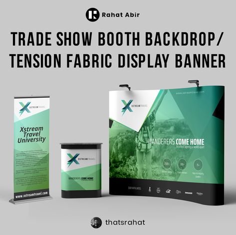 I will design a powerful, Eye-catching and professional Backdrop / Trade Show Banner design / tension fabric display banner design for your company. I’m a professional Graphics Designer. I've done more than 250+ project and 150+ positive feedback on this field.  #banner #backdrop #creative #business #advertising #design Display Banner Design, Trade Show Banner, Company Banner, Tradeshow Banner Design, Tradeshow Banner, Trade Show Design, Booth Backdrops, Pop Up Banner, Event Booth