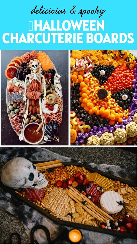 Looking to up your Halloween party game? Check out these spooktacular Halloween charcuterie board ideas that are sure to impress all your guests! From creepy cheese pairings to ghoulishly good cured meats, this festive spread will be the talk of the town. Elevate your holiday gathering with a creative and delicious Halloween charcuterie board that combines eerie elegance with flavorful fun. Halloween Meat And Cheese Board, Pirate Charcuterie Board, Halloween Meat And Cheese Tray, Halloween Grazing Board, Halloween Cheese Board, Halloween Charcuterie Boards, Halloween Charcuterie Board Ideas, Halloween Charcuterie Board, Halloween Themed Snacks