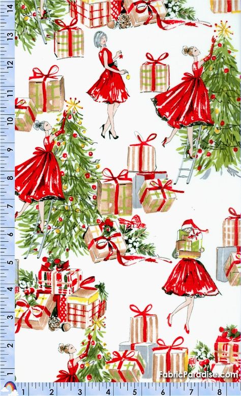 All the Trimmings - Retro Christmas Scenes - Christmas and Christian, Elkabee's Fabric Paradise.com, LLC Thanksgiving Aprons, Holiday Apron, Fashion Apron, Grandma Vintage, Holiday Aprons, Apron Pattern, Christmas Apron, Tiny Gifts, Retro Apron