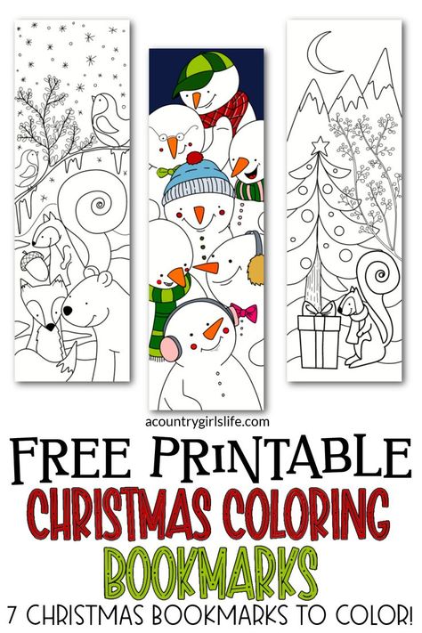 Instantly download our CUTE christmas activity pages free printable! They're Christmas and winter themed bookmarks that you can color! Perfect for kids, teens or even adults! What a great holiday or Christmas family activity to keep the kids busy while you wrap, bake and prepare for the holidays! Christmas Activity Pages, Coloring Bookmarks Free, Bookmarks To Color, Christmas Activities For Families, Free Printable Bookmarks, Holiday Activities For Kids, Christmas Bookmarks, Coloring Bookmarks, Christmas Activity