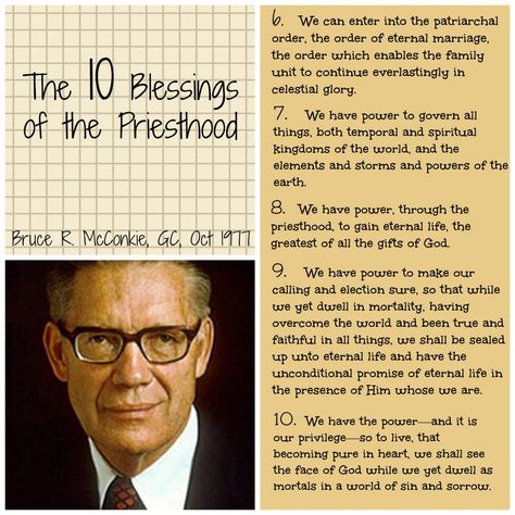 Bruce R. 10 blessings of priesthood Lds Priesthood, Priesthood Preview, Women Of God, Relief Society Lessons, Gifts Of The Spirit, Yw Lesson, Lds Lessons, Lds Young Women, Lds Quotes