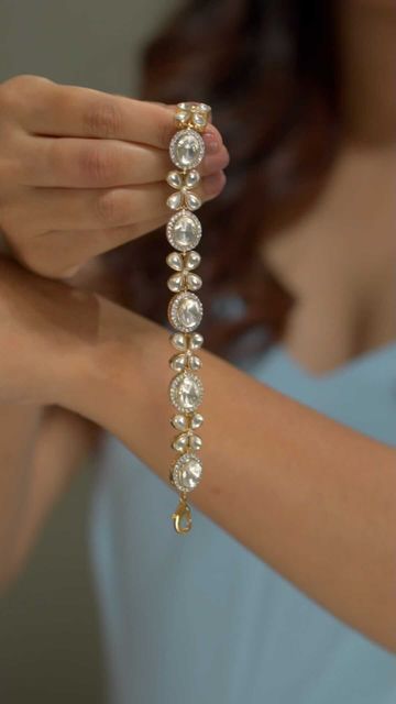 Attrangi™️ on Instagram: "Uncut diamonds for everyday wear , in the form of this beautiful attractive tennis bracelet in exceptional quality. Must have seen this design only in real jewellery & we are so happy to bring it to you in imitation #indianwedding #ethinic #wedding #fashionjewelry #fashionjewellery #accessories #weddingseason #festiveseason #indianaccessories #accessorylover #like4like #picoftheday #jewelryoftheday #jewelgram #forsale #shoponline #shopnow #like4like #vocalforlocal #su Real Diamond Bracelet Designs, Indian Accessories, Diamond Bracelet Design, Antique Jewellery Designs, Real Jewelry, Uncut Diamond, Jewellery Designs, Bring It, Antique Jewellery