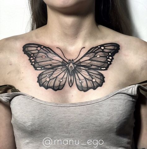 Chest butterfly… In Between Chest Tattoo Female Butterfly, Butterfly Chest Tattoo Female, Chest Tattoo Male, Tattoos Designs Men, Chest Butterfly Tattoo, Butterfly Tattoo Chest, Butterfly Tattoo With Flowers, Butterfly Chest Tattoo, Flower Chest Tattoo