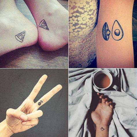 They say your tattoos should all be near and dear to your heart, and how real is your love of food? If it's really real, feel no shame in displaying that love with some adorable body art.  We found 31 of the cutest tiny food tattoos to prove your lifelong dedication to pizza, coffee, and more. Tattoo Off, Coffee Infographic, Food Tattoos, Coffee Tattoos, Coffee Drawing, Mini Tattoos, Get A Tattoo, Soft Grunge, Minimalist Tattoo