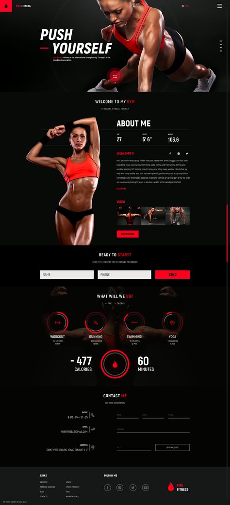 Check out this @Behance project: “Fitness trainer website” https://www.behance.net/gallery/53562569/Fitness-trainer-website Fitness Website Design Personal Trainer, Fitness Email Design, Fitness Website Design Inspiration, Fitness Moodboard, Fitness Website Design, Personal Trainer Marketing, Personal Trainer Website, Personal Trainer Logo, Gym Designs