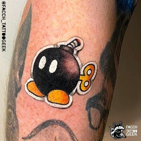 #tattoo #tattoos #inked #tattooart #tattooed #tattooideas #tattoodesign #tattooinspiration #tattoosleeve #tattooflash #inkedgirls #tattooedwomen  #InkLaughs  #TattooFails Mario Tattoos, Super Mario Tattoo, Tatoo Styles, Mario Tattoo, Atlas Tattoo, Small Neck Tattoos, Vintage Tattoo Art, Sticker Tattoo, Back Piece Tattoo