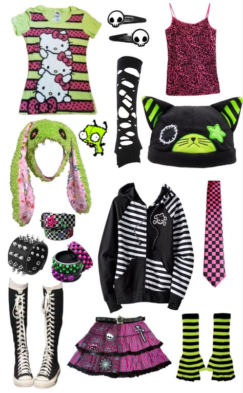 scene, scenecore, rawr, xd, outfit, kawaii, monster Silly Clothes, Scene Girl, Scene Outfits, Scene Girls, Scene Fashion, Funky Outfits, Scene Kids, Mia 3, Emo Outfits