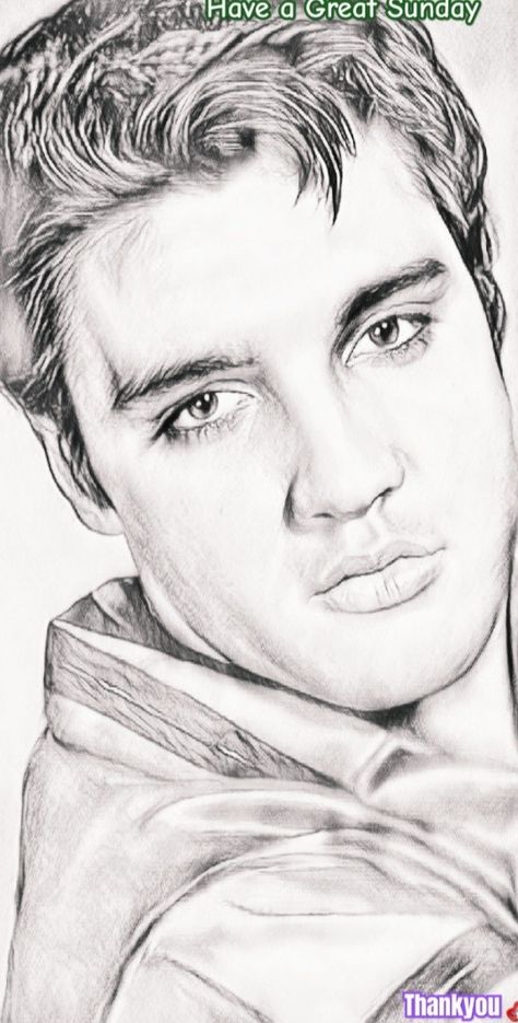 Elvis Presley Crafts, Elvis Presley Drawing Pencil, Celebrity Portraits Drawing Easy, Celebrity Portraits Drawing Sketch, Celebrity Sketches Easy, Celebrity Drawings Pencil Sketch, Elvis Presley Drawing, Elvis Presley Portrait, Celebrity Sketches