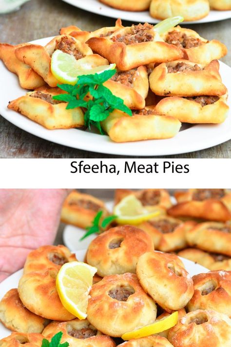 Sfeeha Recipe, Lebanese Mezze, Lebanese Meat Pies, Yeast Dough Recipe, British Cooking, Yeast Dough, Meat Pies, Dough Recipes, Lebanese Recipes