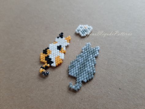 Brick Stitch Cat Pattern, Beaded Cat Keychain, Seed Bead Cat Pattern, Beaded Cat Pattern, Bead Cat Pattern, Cat Beaded Earrings, Seed Bead Cat, Brick Stitch Pattern Free, Seed Bead Animals