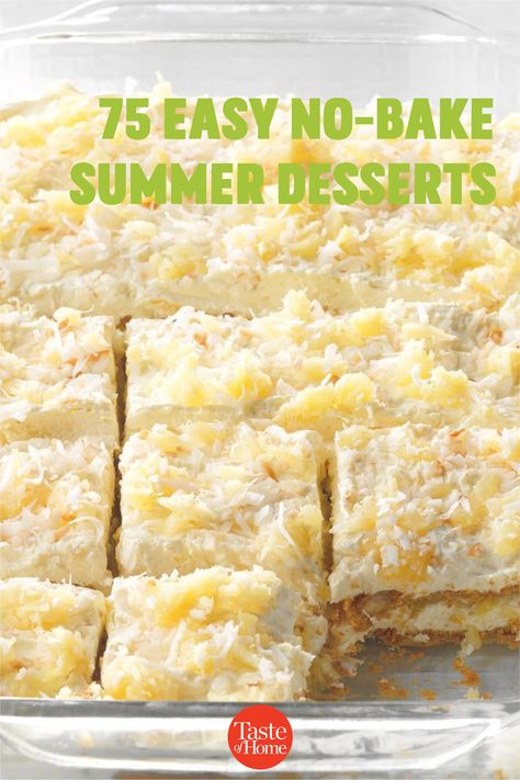 Quick Summer Desserts, Light Summer Desserts, Cookout Desserts, Easy Summer Dessert Recipes, No Bake Summer Desserts, Summer Baking, Cold Desserts, Easy Summer Desserts, Light Desserts