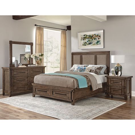 Bedroom Furniture Sets for Sale | Slumberland Furniture Upholstered Storage Bed, Queen Panel Beds, Bedroom Remodel, Upholstered Panel Bed, King Bedroom Sets, Rustic Bedding, Bedroom Sets Queen, Queen Bedroom, Upholstered Panels