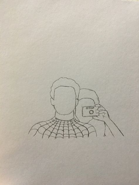 Tom Holland, Zendaya, pencil sketch, line drawing Marvel Pencil Drawings, Tom Holland Drawing Pencil, Tom Holland Drawing Easy, Spiderman Line Art, Zendaya Sketch, Tom Holland Drawing, Marvel Drawings Pencil, Zendaya Drawing, Camera Doodle