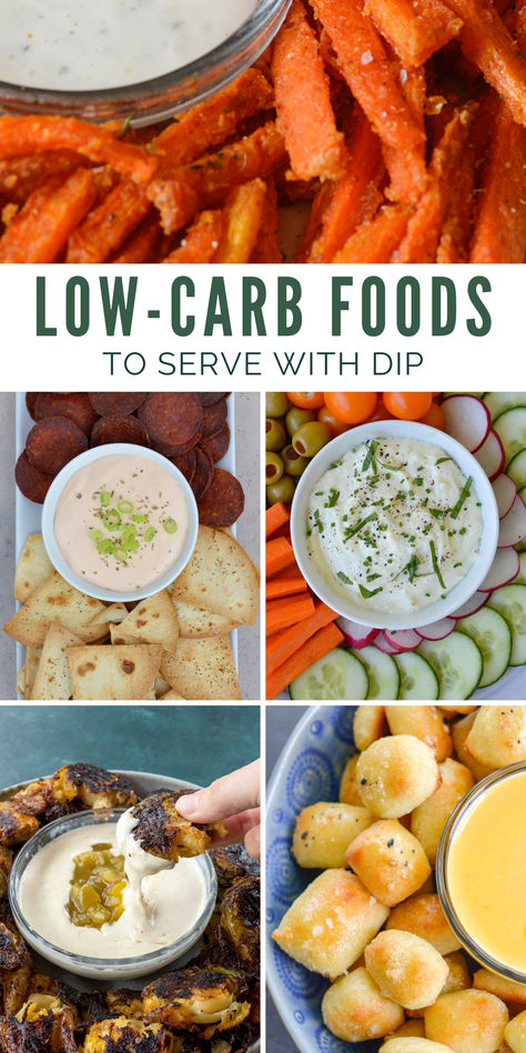 These low-carb foods are perfect for serving with dip at a party, for lunches, or as a quick snack. Keep these keto-friendly recipes around so you can stay full without all the carbs! No Carb Party Food, Zero Carb Appetizers, Low Carb Dippers, Low Calorie Party Snacks, Keto Friendly Appetizers For Party, Low Carb Dips Appetizers, Low Carb Party Food, Low Carb Dips, Dips Savory