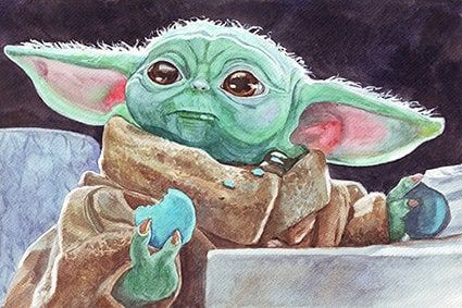 Daniel Smith Watercolor, Yoda Art, Star Wars Painting, Star Wars Drawings, Geek Art, Illustration Artists, Christmas Watercolor, Star Wars Art, Giclee Art Print