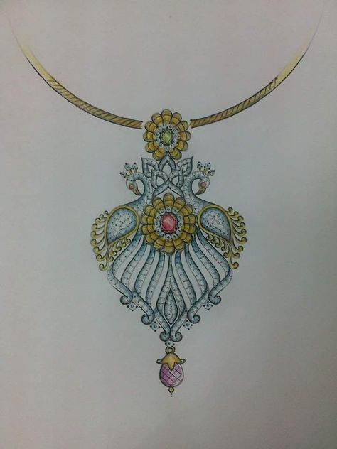 Manual Design Jewel Drawing, Hand Health, Necklace Drawing, Peacock Jewelry, Jewelry Rendering, Skin Hand, Art Jewelry Design, Jewellery Design Sketches, Jewelry Design Drawing