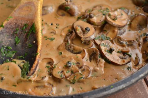 Slimming Eats Steak with Creamy Mushroom Peppercorn Sauce - gluten free, Slimming World and Weight Watchers friendly Mushroom Gravy For Steak, Peppercorn Sauce For Steak, The Best Meatloaf Recipe, Steak Marinades, Best Meatloaf Recipe, Canadian Recipes, 1500 Calorie Meal Plan, The Best Meatloaf, Maggi Recipes