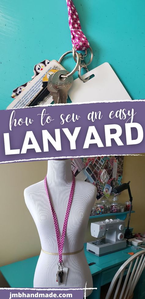 Learn to sew a fabric lanyard using this easy sewing pattern. Carry your ID and keys on a fabric lanyard and never lose them. This fabric lanyard sewing project is easy enough to make multiples at a time. Fabric lanyard sewing tutorial includes step-by-step instructions with pictures. Lanyard Tutorial, Diy Lanyard, Card Easy, Fabric Lanyard, Quilt Sewing Patterns, Sewing Crafts Tutorials, Leftover Fabric, Easy Sewing Patterns, Sewing Projects For Beginners