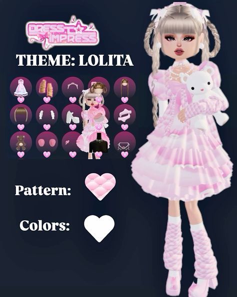 Dti Doll Ideas, Dti Kawaii Outfit Non Vip, Doll Dress To Impress No Vip, Lolíta Fashion Dress To Impress Outfits, Dti Outfits Not Vip, Dti Outfits Without Vip, Dti Theme Outfits Non Vip, Old Hollywood Dress To Impress No Vip, Decor Dti Outfit