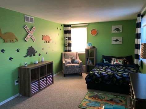 Little Boy Bedroom Ideas Toddlers, Dino Room Decor Boy Bedrooms, Bedroom Ideas For Toddler Boys, Toddler Boy Bedroom Ideas Themes, Truck And Dinosaur Bedroom, Toddler Boy Dinosaur Room, Toddler Boy Dinosaur Room Target, Toddler Dinosaur Room Target, Kids Bedroom Boys Toddler