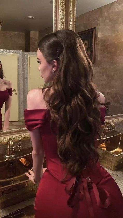 Prom Hairstyles One Shoulder Dress, Hairstyles For Off Shoulder Dress, Hairstyle For One Shoulder Dress, Burgundy Prom Dress, Prom Hairstyles, Party Hairstyles, Dress Prom, Prom Hair, Prom Dress