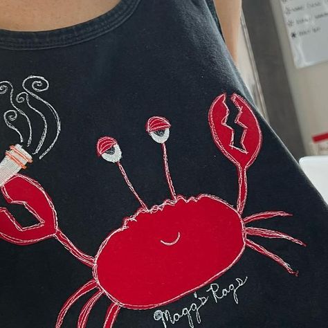 Magg’s Rags on Instagram: "#🦀 #🚬 . Available THIS Friday! 7/21 @ 4:00pm MST! ⭐️" Mags Rags, Maggs Rags, Wanna Recreate, First Sewing Projects, Reworked Clothing, Patchwork Clothes, Things To Do Alone, Upcycle Clothes Diy, Making Clothes