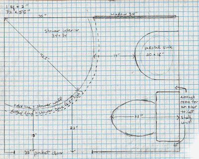 5 Acres & A Dream: Bathroom Plans On Graph Paper Super Small Bathroom, Bathroom Planning, Soaker Bathtub, Bathroom Layout Ideas, Layout Bathroom, Air Bathtub, Small Bathroom Layout, Walk In Bathtub, Bathroom Plans