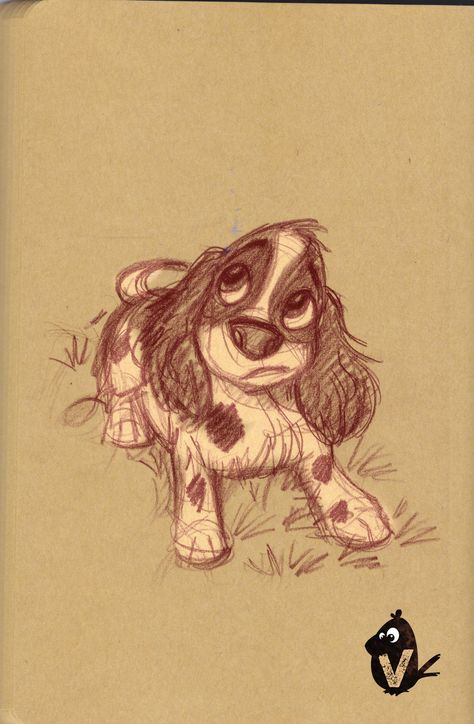 Cartoon Spaniel, Cocker Spaniel Sketch, Cocker Spaniel Drawing, Black Cocker Spaniel Puppies, Cocker Spaniel Art, Cartoon Pose, Dog Sketches, Chibi Dog, Dog Characters