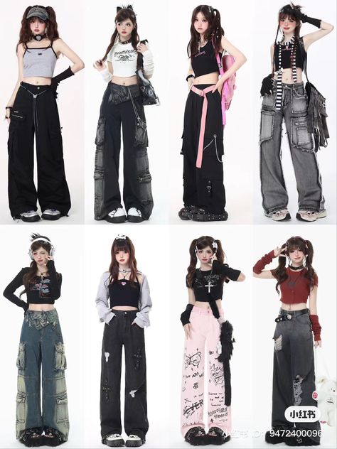 2000s Kpop Outfits, Y2k Outfits Korean, Y2k Fashion Outfit, Outfits 2000s, Kawaii Fashion Outfits, Really Cute Outfits, Kpop Outfits, Korean Outfits, Kawaii Fashion