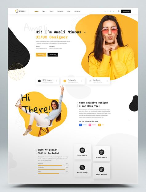 CV Portfolio WordPress Theme Cv Website, Design Portfolio Layout, Webdesign Portfolio, Cv Portfolio, Desain Ux, 블로그 디자인, Cv Inspiration, Design Sites, Website Design Inspiration Layout