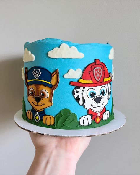 Paw Patrol Buttercream Cake, Chase Paw Patrol Cake, Marshall Paw Patrol Cake, Marshal Birthday Cake, Marshall Paw Patrol Cake Topper, Paw Patrol Cake Sheetcake, Paw Patrol Cartoon Cake, Paw Patrol Lookout Cake, Cream Art