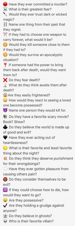 Horrific Headcanons! (Choose one and one of my OCs!) ((Charlotte, Cinder, Aiden, Drew, and Daisy!)) Headcanons For Characters, Questions To Ask Characters, Ocs Questions, Questions For Your Oc, Headcanon Ideas For Ocs, Oc Ask List, Oc Headcanon Ideas, Questions For Ocs, Oc Questions Get To Know Your