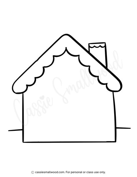 blank gingerbread house coloring page free printable pdf Gingerbread House Template Easy, Hansel And Gretel House Craft, How To Paint Gingerbread House, Ginger Bread House Drawing Easy, Simple Gingerbread House Template, Build A Gingerbread House Printable, Ginger Bread House Printable, Gingerbread House Clip Art, Gingerbread House Sketch