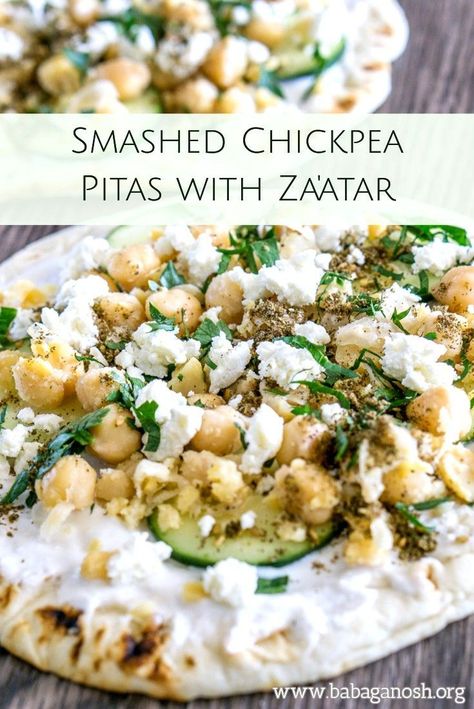 Za'atar Recipe, Zatar Recipes, Snack Meals, Zaatar Recipe, Smashed Chickpea, Vegetarian Snack, Quick Lunch Recipes, Random Recipes, Za Atar