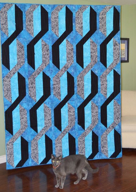 Optical Illusion Quilts, Twisted Ribbons, Ribbon Quilt, Quilting Designs Patterns, 3d Quilts, Quilt Modernen, Quilt Square Patterns, Quilt Of Valor, Patchwork Quilt Patterns