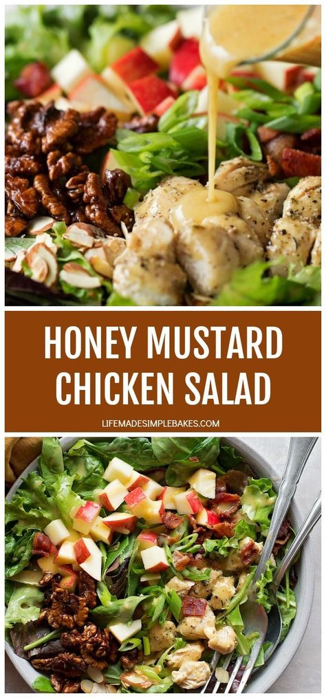 Honey Mustard Chicken Salad, Mustard Chicken Salad, Meal Salads, Salad With Chicken, Random Recipes, Honey Mustard Dressing, Honey Mustard Chicken, Salad Pasta, Mustard Chicken