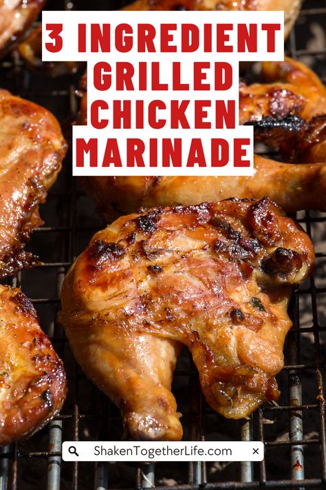 Are you ready to elevate your chicken game with minimal effort and maximum flavor? Say hello to the ultimate game-changer – the 3-Ingredient Chicken Marinade!  With just three simple ingredients you can transform ordinary chicken into a taste sensation that will have your taste buds dancing with delight! This grilling recipe is perfect for summer BBQs and parties! Garlic Chicken Marinade, Cedar Plank Grilled Salmon, Grilled Tenderloin, Soy Garlic Chicken, 3 Ingredient Chicken, Grilled Sweet Corn, Easy Chicken Marinade, Slow Cooker Shredded Chicken, Easy Grilling Recipes