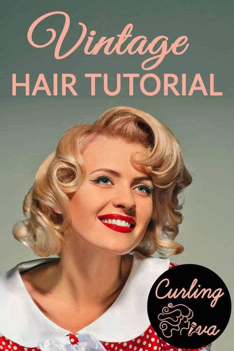 Love vintage hairstyles? Learn how to get vintage curls using a curling iron, hot rollers and other heatless curlers. Plus get to know tips and tricks in this vintage hair tutorial. #hair #curls #vintage #hairstyles Hot Rollers Hairstyles, Vintage Hair Tutorial, Pin Curl Hair, Using A Curling Iron, Using Hot Rollers, Pin Up Curls, Roller Curls, Good Curling Irons, Hair Doo