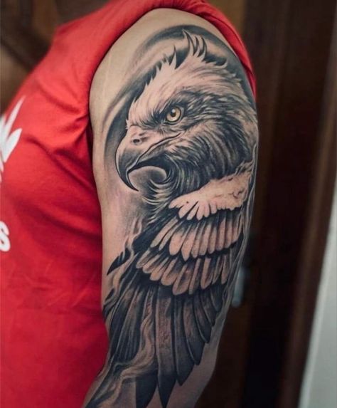 Egal Tattoo Design Arm, Bald Eagle Tattoo, Eagle Tattoo Forearm, Eagles Tattoo, Eagle Shoulder Tattoo, Eagle Head Tattoo, Bald Eagle Tattoos, Arm Tattoos Drawing, Shoulder Sleeve Tattoos