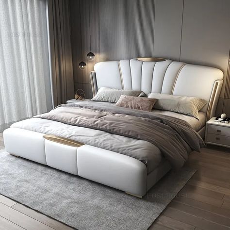 #CustomMadeBeds are tailored to specific design, size, and material preferences, ensuring a perfect fit and unique style. They offer personalized comfort and aesthetic, enhancing bedroom decor and functionality. Mail us: info@headboarddubai.ae Call us: 056-600-9626 Bed Aesthetic, Leather Upholstered Bed, Leather Bed Frame, Gorgeous Bed, Luxury Bedroom Furniture, D Design, Bed Design Modern, King Size Bed Frame, Luxurious Bed