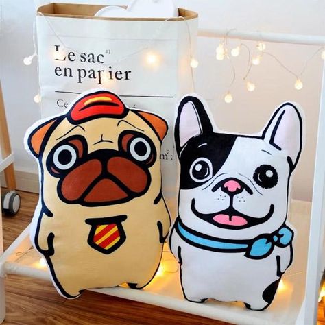 Best Friends Frenchie and Pug Plush Pillows Toy French Bulldog, Sublimacion Ideas, French Bulldog Gifts, Pug Gifts, Bulldog Gifts, Sofa Throw Pillows, Plush Toy Dolls, Pillow Sofa, Stuffed Toys