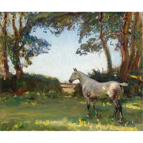 Sir Alfred James Munnings - The Grey Mare; Medium: oil on canvas; Dimensions: 63.5 X 76.2 cm. Alfred Munnings, Horse Artwork, Equestrian Art, Horse Portrait, Horse Drawings, Equine Art, Vintage Horse, Animals Artwork, Current Styles