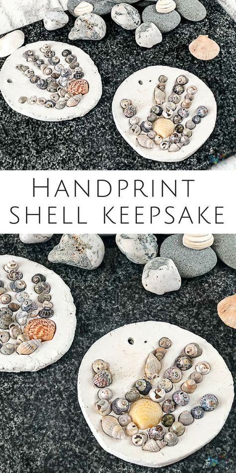 Arty Crafty Kids | Craft | Handprint Shell Keepsake Summer Craft for Kids #summercraft #kidscraft #handprintcraft #craftsforkids #summercraftsforkids #beachcraftsforkids #beachcrafts Beach Crafts For Kids, Craft Handprint, Summer Craft, Summer Crafts For Kids, Handprint Crafts, Crafty Kids, Kids' Crafts, Beach Crafts, Seashell Crafts