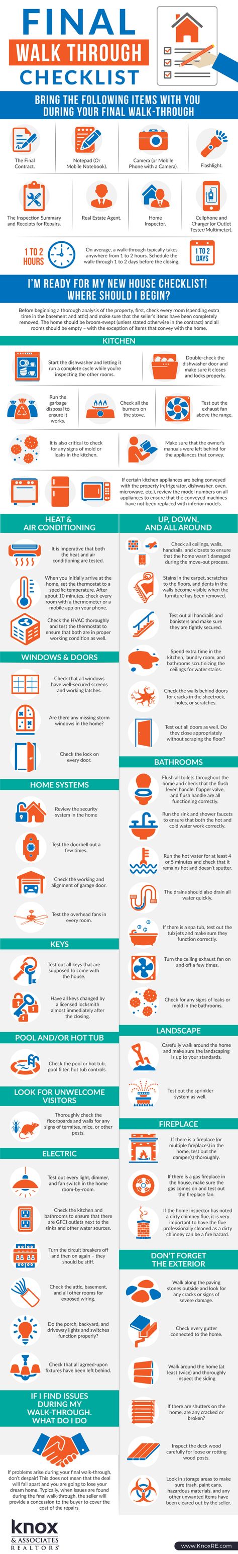 Final Walk Through Checklist, Checklist New Home, First Home Checklist, Moving House Tips, Buying First Home, House Checklist, New Home Checklist, Sell My House Fast, Home Building Tips